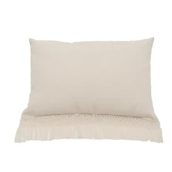 Coussin artisanal en laine beige 40x60 cm-Bed and Philosophy Clearance