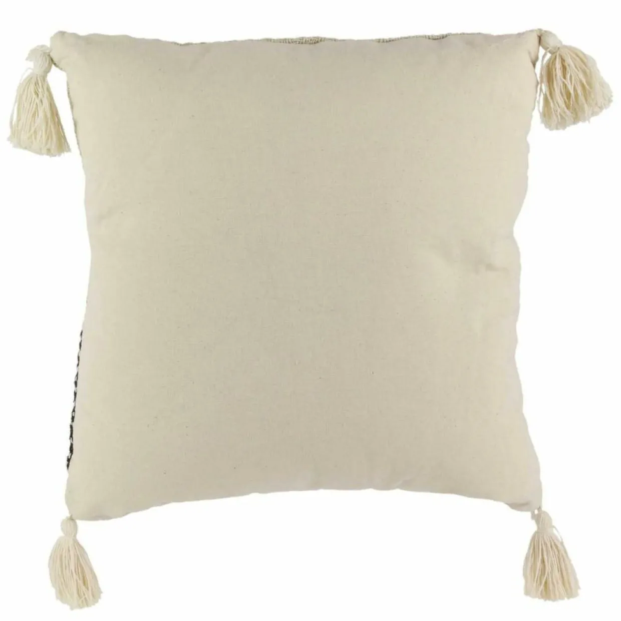 Home Deco Factory Coussins, Galettes De Sièges^Coussin berbère rayures pompons beige/noir/beige - 40x40 cm