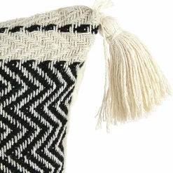 Home Deco Factory Coussins, Galettes De Sièges^Coussin berbère rayures pompons beige/noir/beige - 40x40 cm