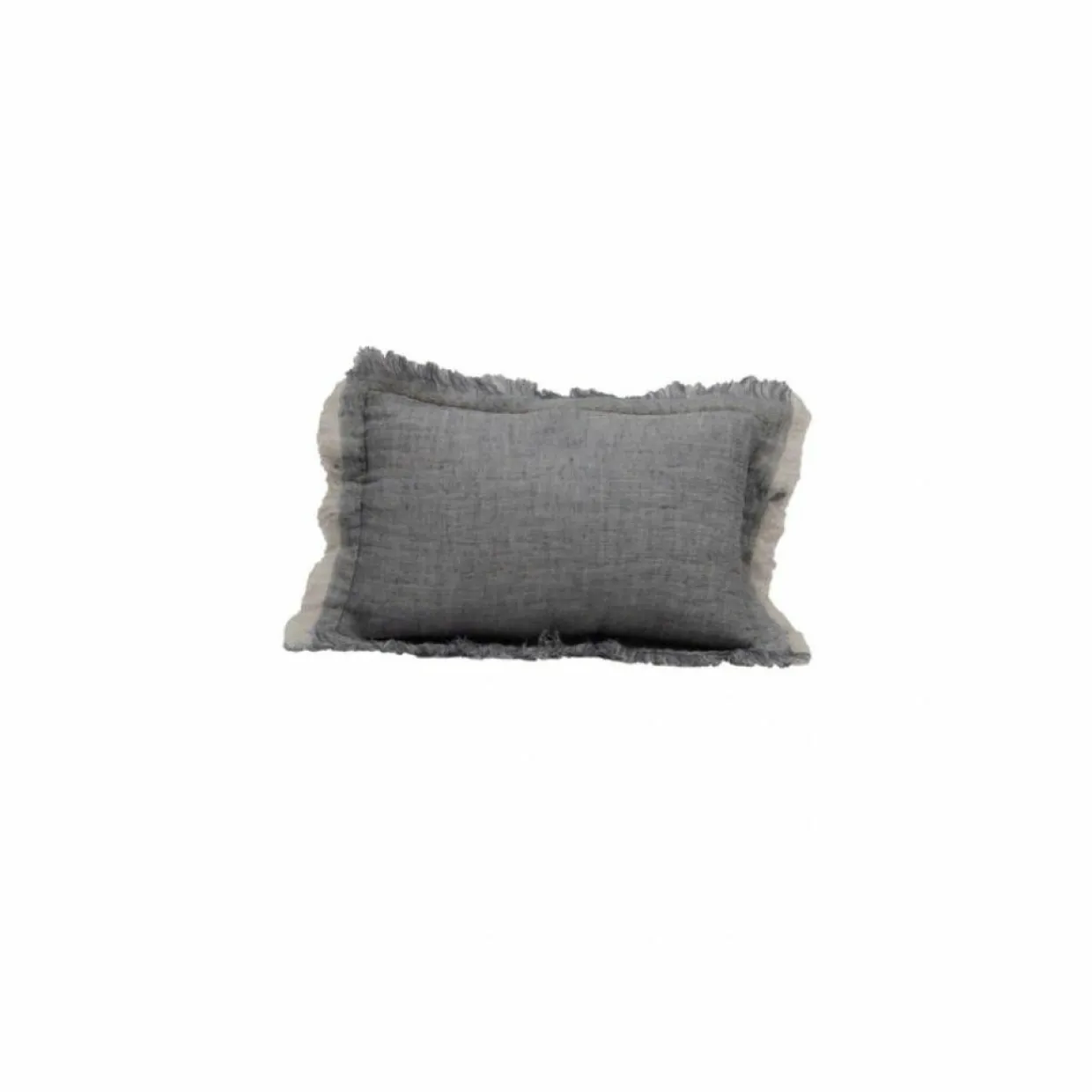 Coussin Coton en lin & coton bleu 25x40cm-Bed and Philosophy Sale
