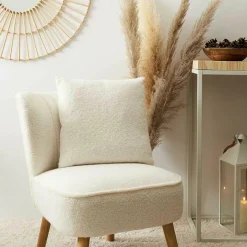 Home Deco Factory Coussins, Galettes De Sièges^Coussin déhoussable bouclette crème - 40x10x40 cm