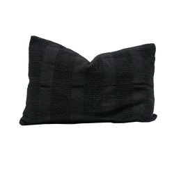 Coussin en crochet fait main noir 40x60cm-Bed and Philosophy Online