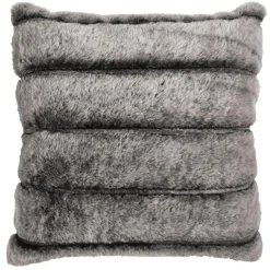 Coussin en fausse fourrure tout doux gris - 40x40 cm-Home Deco Factory Online