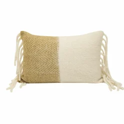 Coussin en laine bicolore beige 40x60cm-Bed and Philosophy Online