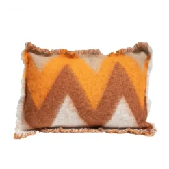 Bed and Philosophy Coussins, Galettes De Sièges^Coussin en laine motif 70s orange 40x60cm