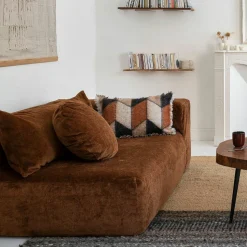 Coussin en laine motif 70s marron 40x60cm-Bed and Philosophy Clearance