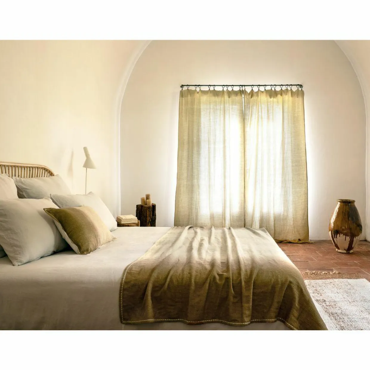 Coussin en laine vert 40x60cm-Bed and Philosophy Online