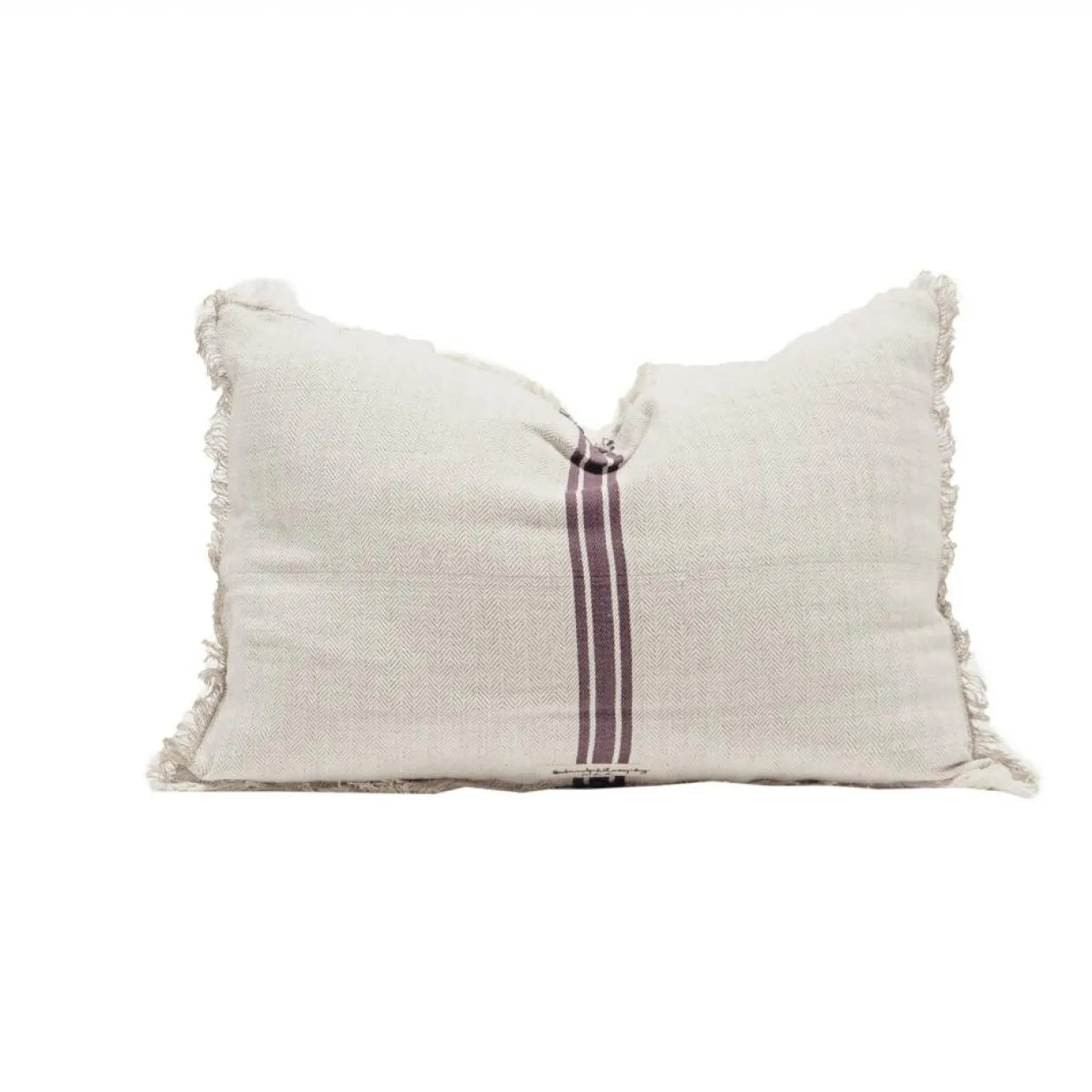 Bed and Philosophy Coussins, Galettes De Sièges^Coussin en lin & coton chevron blanc/violet 40x60cm