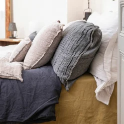 Bed and Philosophy Coussins, Galettes De Sièges^Coussin en lin changeant gris 30x60cm