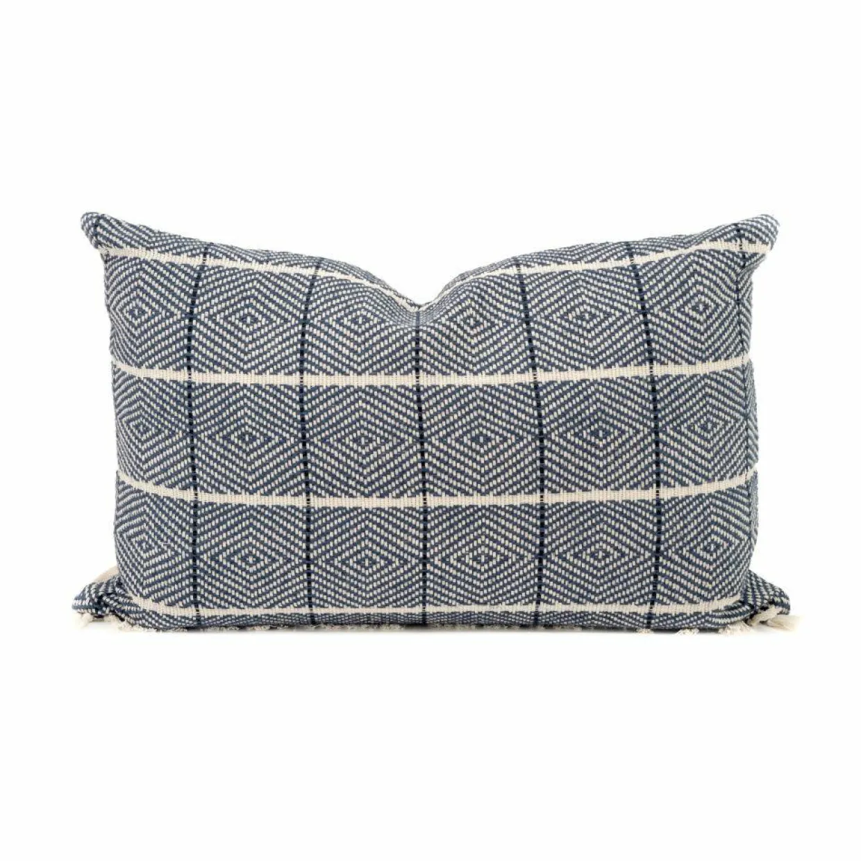 Coussin en lin et coton bleu 40x60cm-Bed and Philosophy New