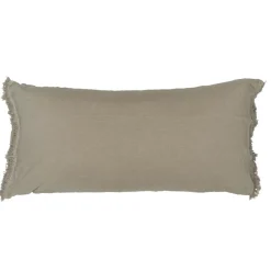 Coussin en lin frangé naturel 55x110cm-Bed and Philosophy Clearance