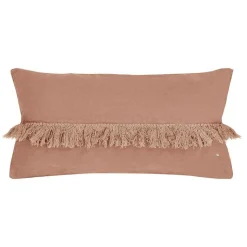 Coussin en lin frangé rose 30x60cm-Bed and Philosophy Best