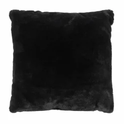 Home Deco Factory Coussins, Galettes De Sièges^Coussin imitation fourrure Opulence noir - 40x6x40 cm