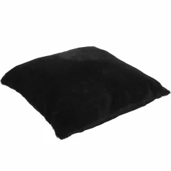 Home Deco Factory Coussins, Galettes De Sièges^Coussin imitation fourrure Opulence noir - 40x6x40 cm