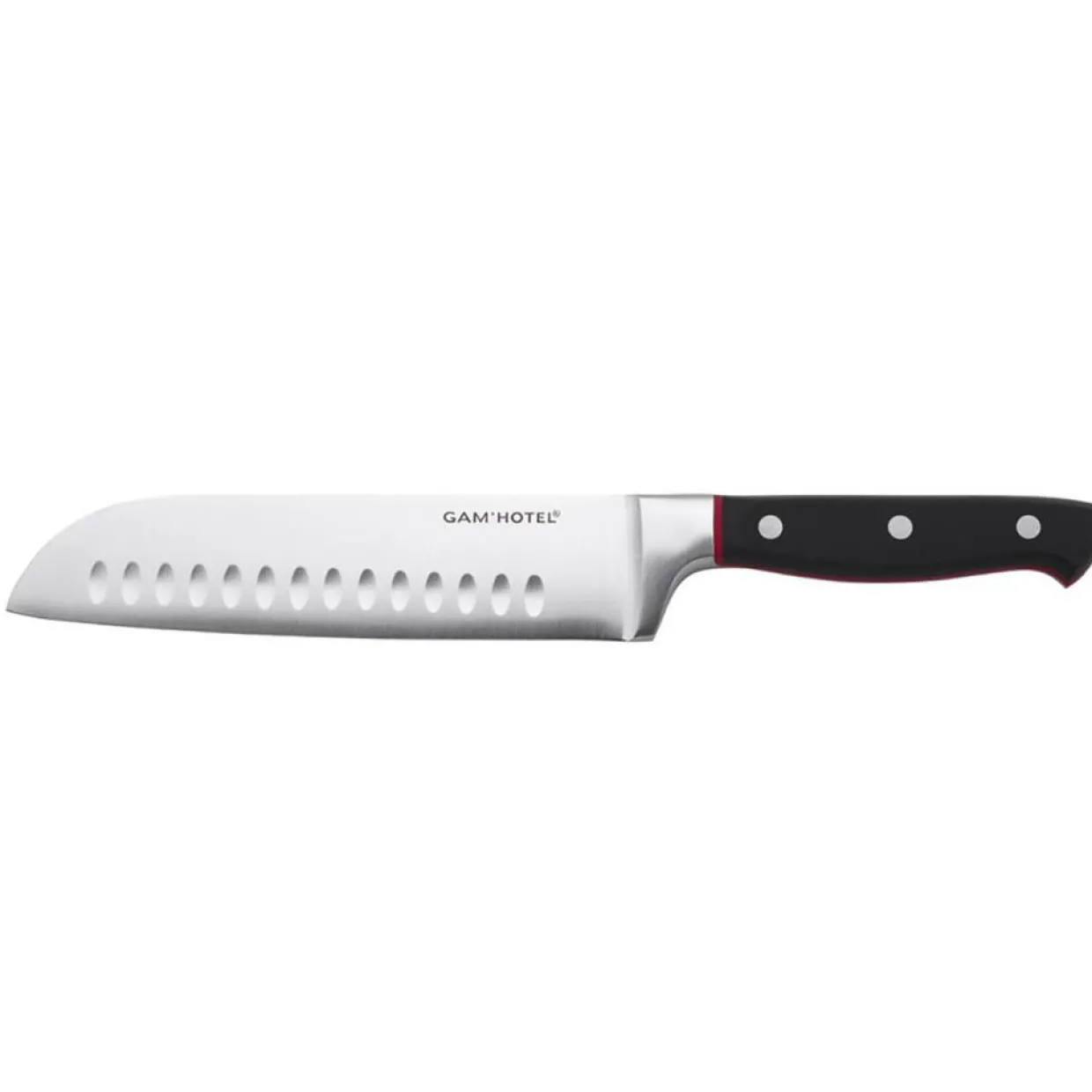 Gam'Hotel Couteaux^Couteau santoku Hiro noir/rouge - 32 cm