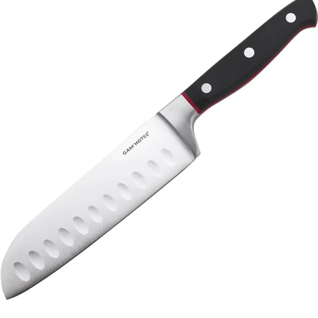 Couteau santoku Hiro noir/rouge - 25.5 cm-Gam'Hotel