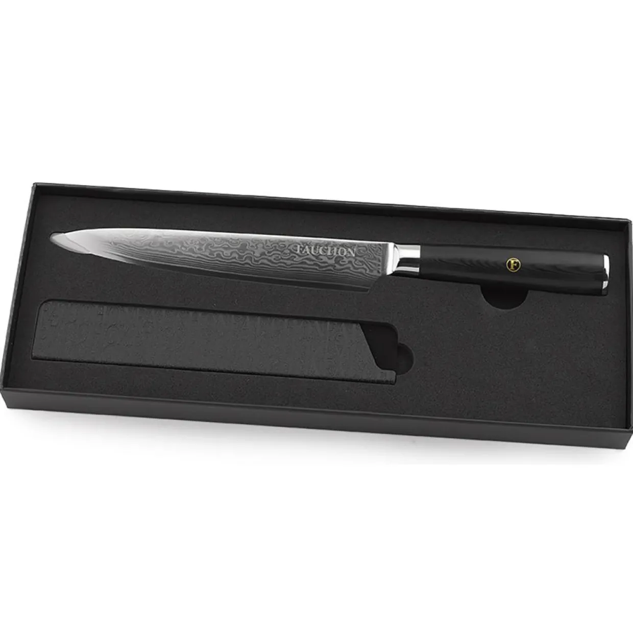 Couteau trancher Damas noir - 32.5 cm-Fauchon Best