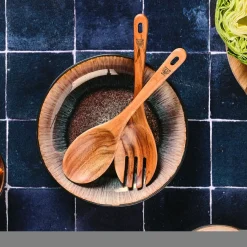 Bjorn Couverts De Table^Couverts à salade en bois d'acacia ESKIL marron