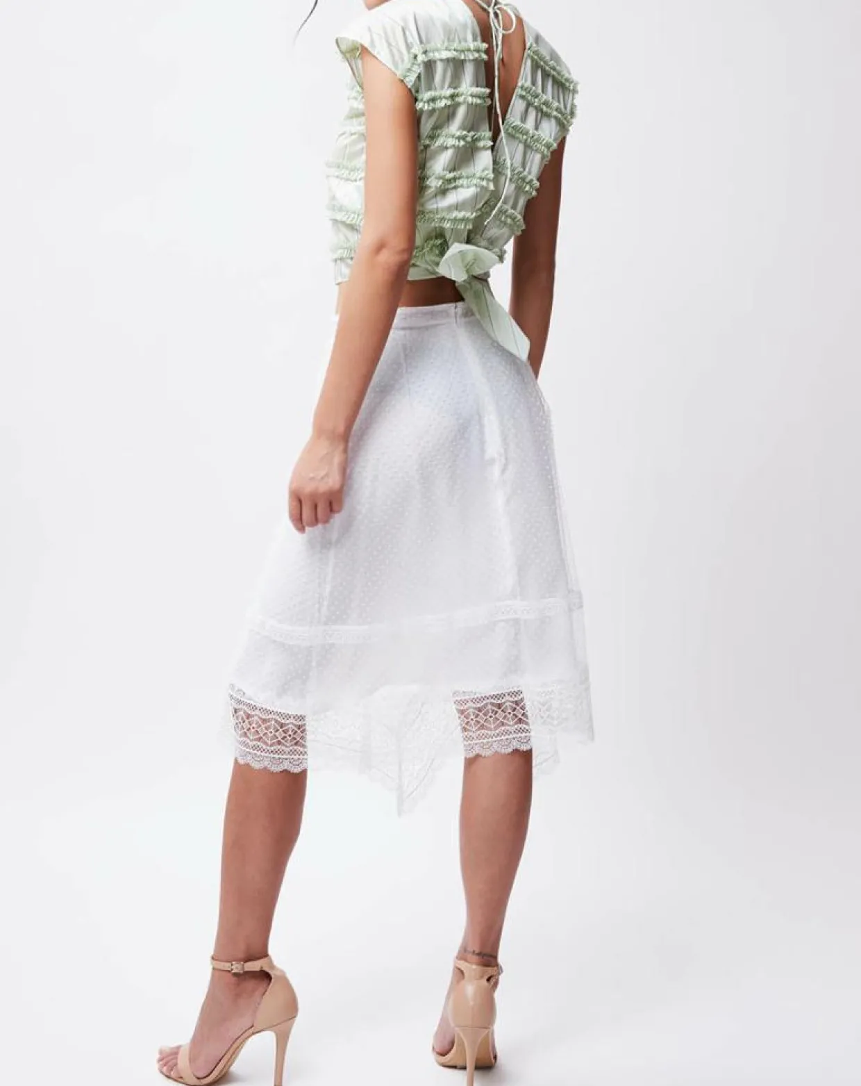 Crop-Top en Coton & Soie Alice vert clair-John Galliano Sale