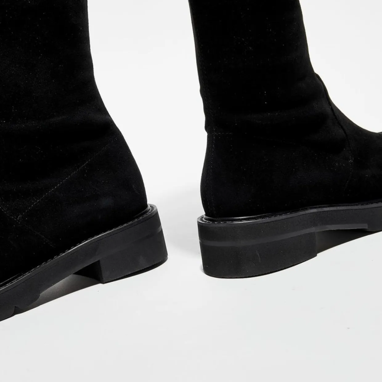 Femme Stuart Weitzman Bottes^Cuissardes en Velours de Cuir Lowland Lift noires