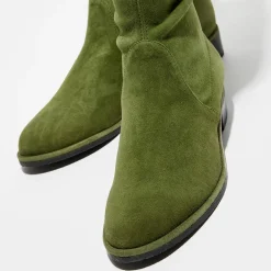 Cuissardes en Velours de Cuir Lowland vertes-Stuart Weitzman