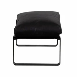 Bois & Chiffons Poufs^Damo black pouf Leather Noir - 68x46x35 cm