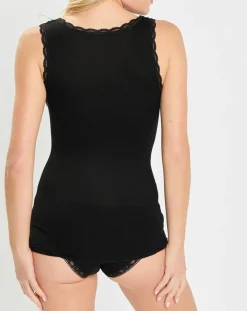 Femme Mare Lingerie, Nuit^Débardeur bretelles larges contours dentelle noir