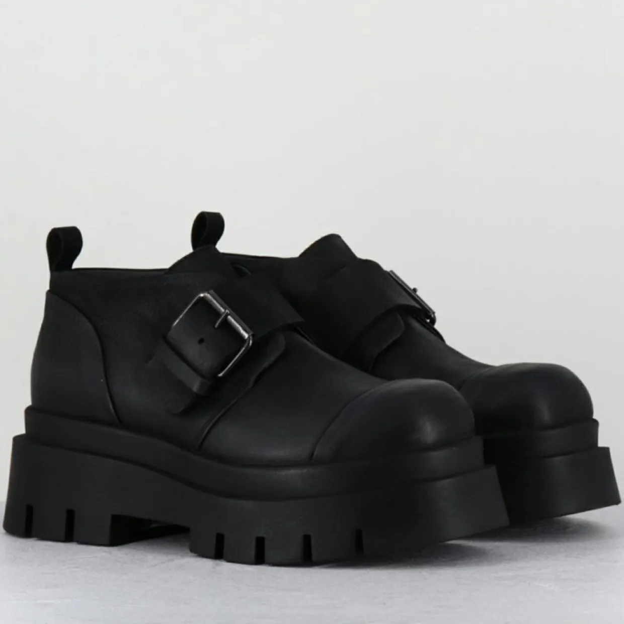 Femme Lofina Derbies^Derbies en Cuir 4005 gas noires - Talon : 6cm