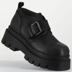 Femme Lofina Derbies^Derbies en Cuir 4005 gas noires - Talon : 6cm