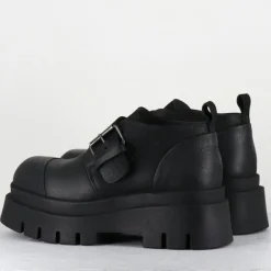 Femme Lofina Derbies^Derbies en Cuir 4005 gas noires - Talon : 6cm