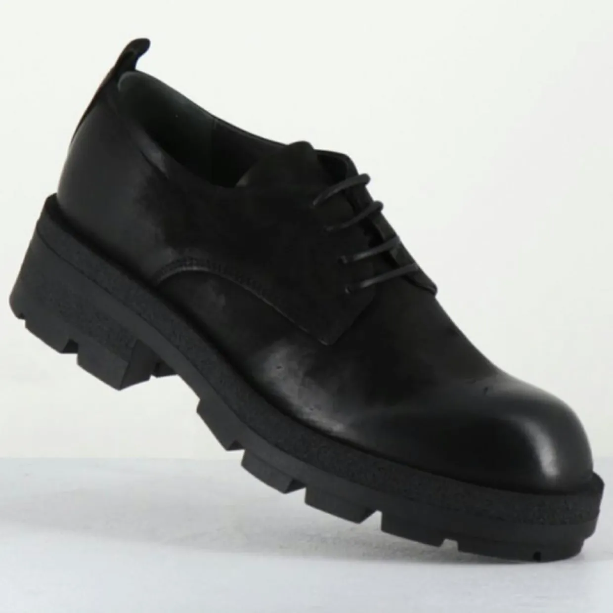 Derbies en Cuir dabran sienne noires-Garrice Lab Outlet