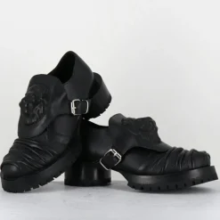 Derbies en Cuir lion noires - Talon : 9.5cm-SDM Outlet