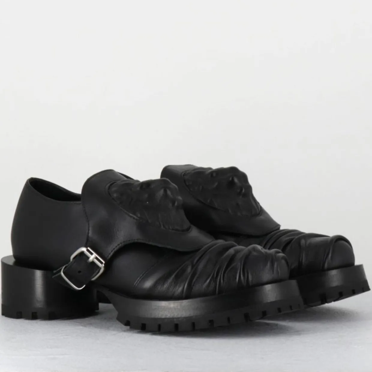 Derbies en Cuir lion noires - Talon : 9.5cm-SDM Outlet