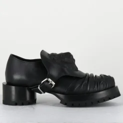 Derbies en Cuir lion noires - Talon : 9.5cm-SDM Outlet