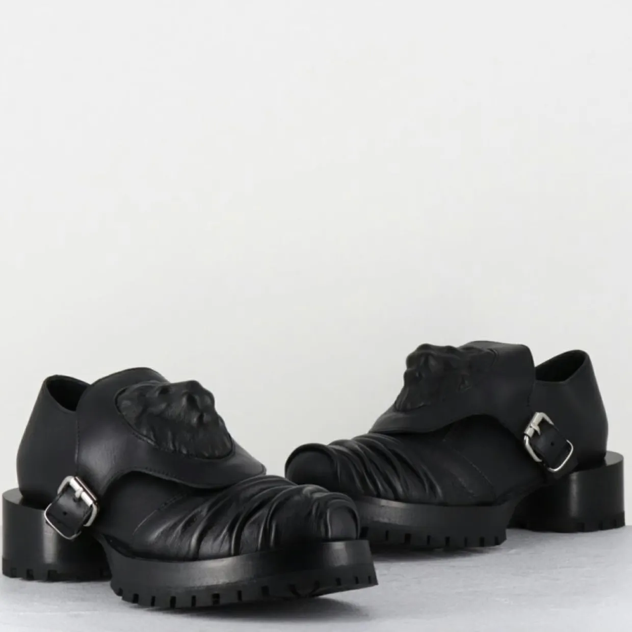 Derbies en Cuir lion noires - Talon : 9.5cm-SDM Outlet