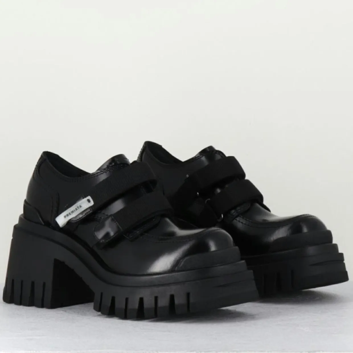 Derbies en Cuir M6349 noires - Talon : 5.5cm-Premiata Outlet