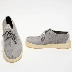 Derbies en Velours de Cuir texturé Trek Cup grises-Clarks New