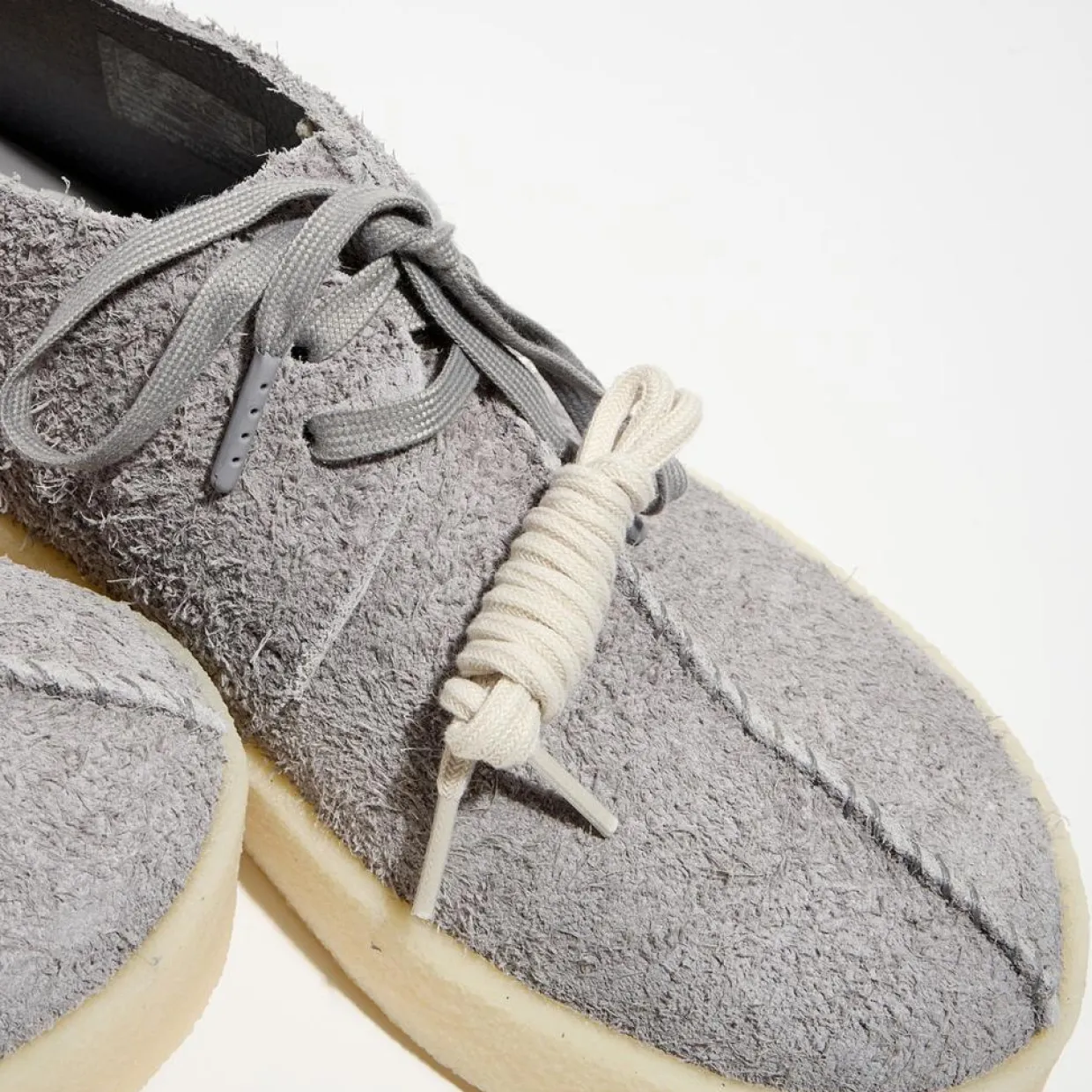 Derbies en Velours de Cuir texturé Trek Cup grises-Clarks New