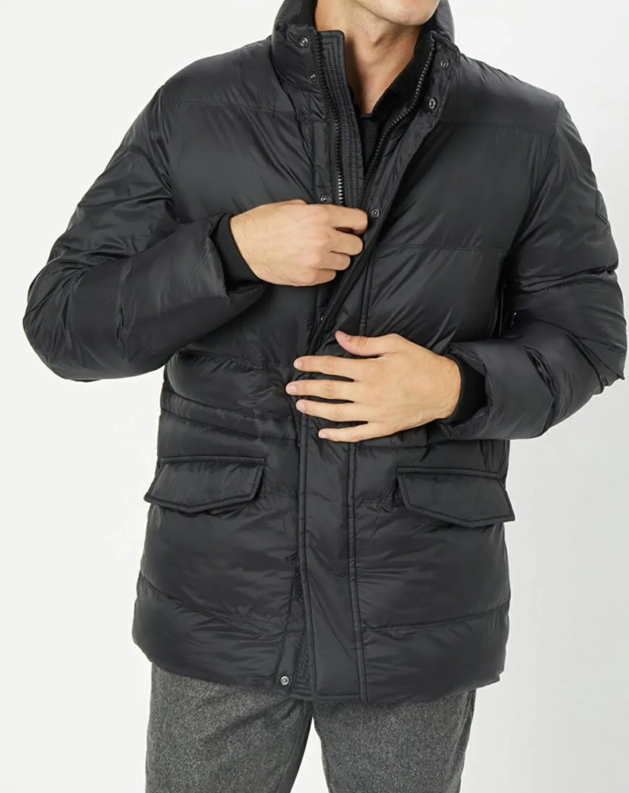 Doudoune 3/4 noire-Hackett London Best