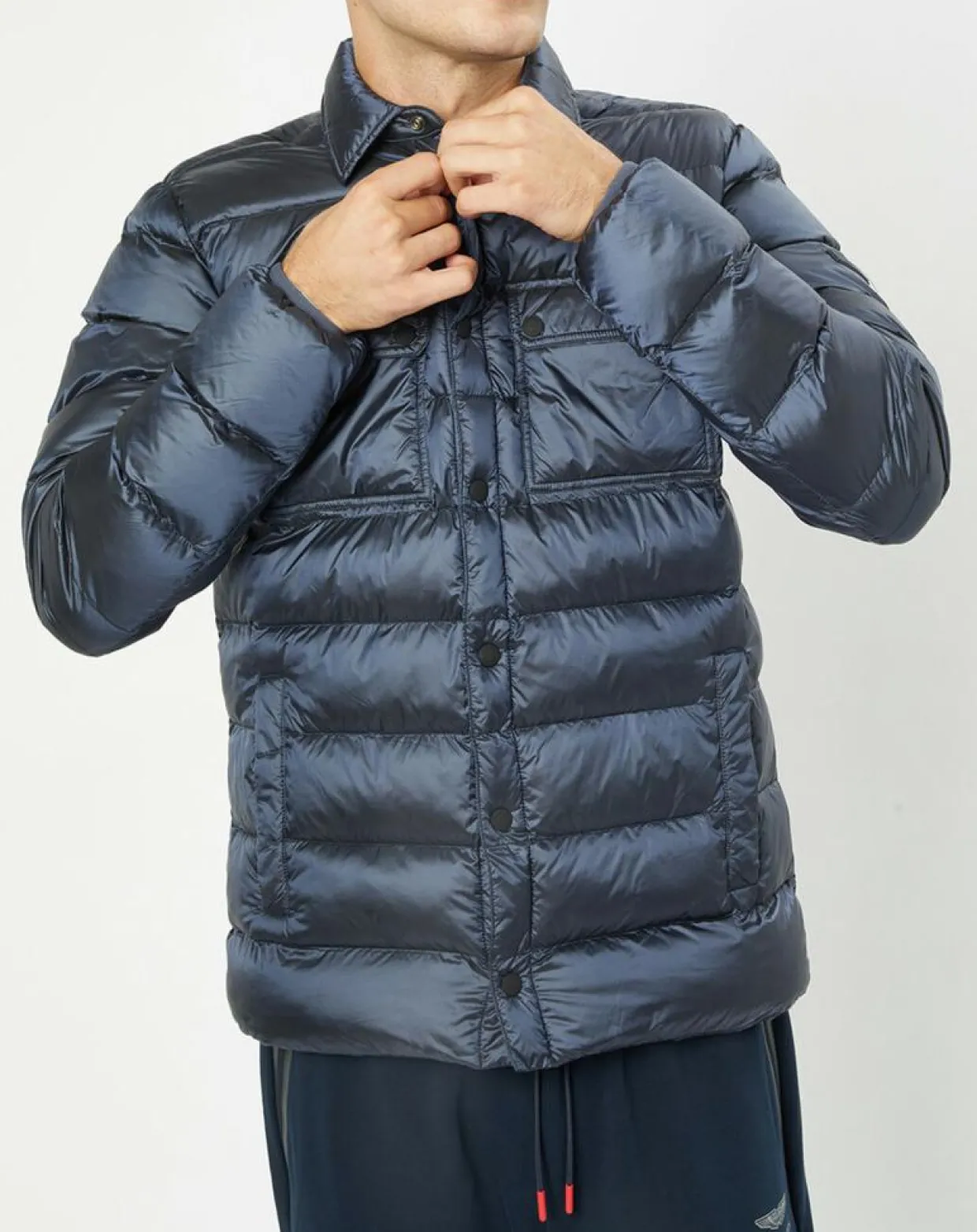 Doudoune Aston Martin Racing Shiny bleue-Hackett London Clearance