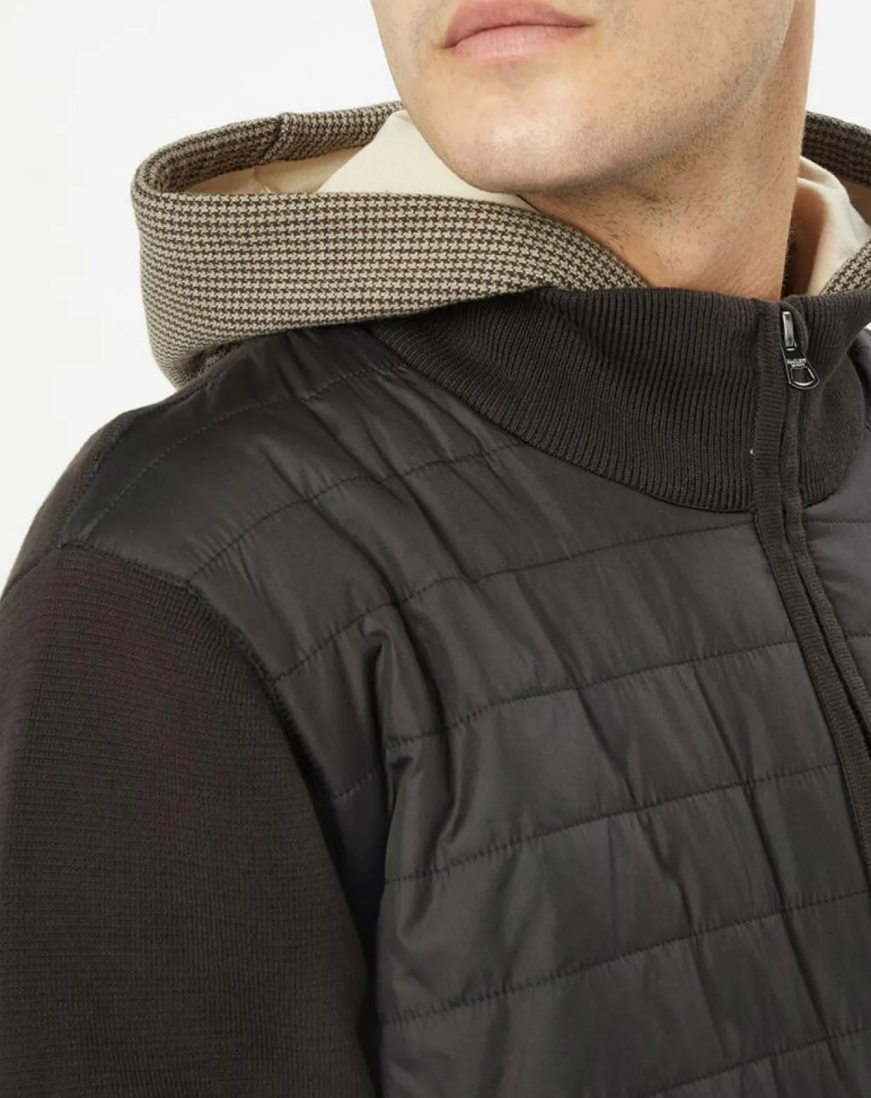 Homme Hackett London Manteaux^Doudoune Bi-matière Hybride Media noir/marron