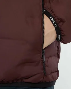 Homme Replay Manteaux^Doudoune Classic Logo bordeaux