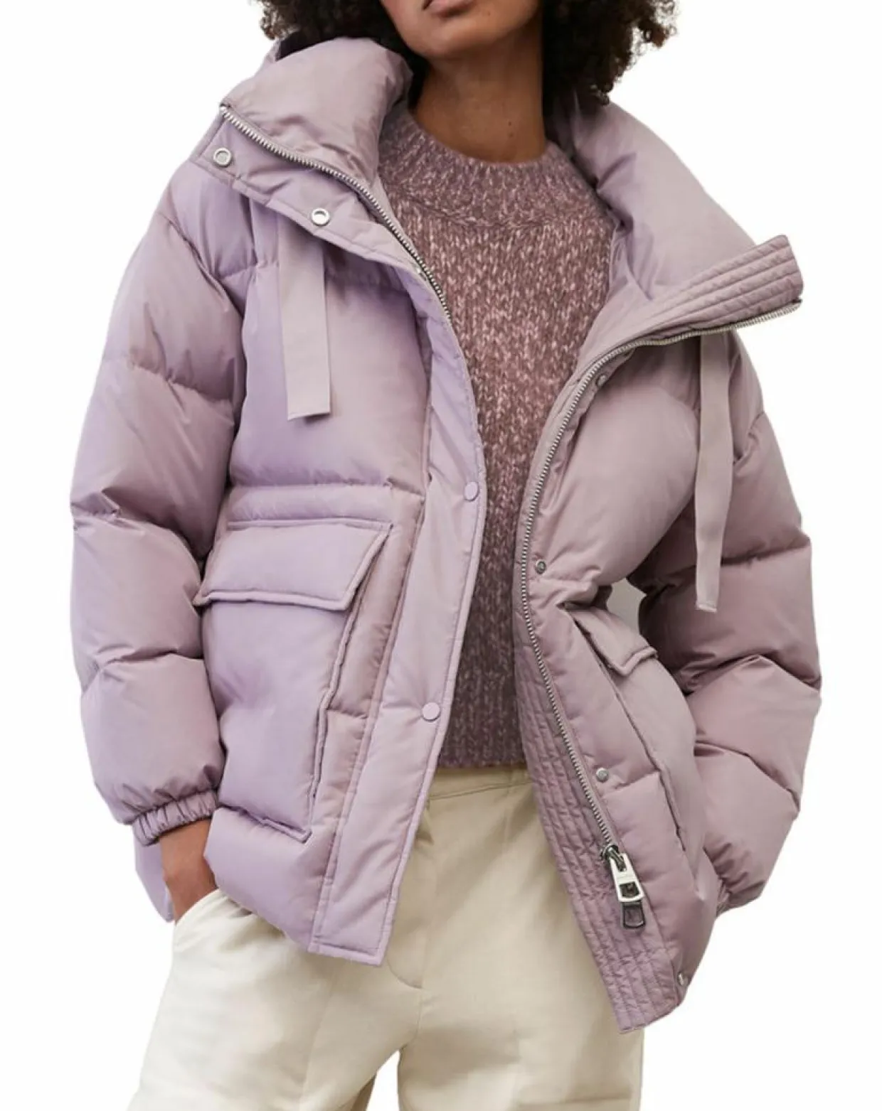 Doudoune courte à capuche violet clair-Marc O'Polo Best