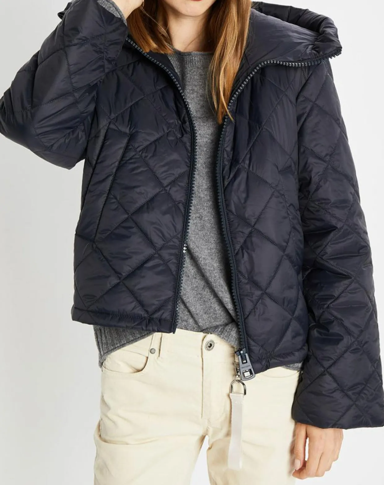 Doudoune Courte à Capuche bleu marine-Marc O'Polo Discount