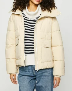 Femme Esprit Manteaux^Doudoune courte col montant zip collection EDC by beige
