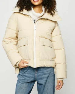 Femme Esprit Manteaux^Doudoune courte col montant zip collection EDC by beige