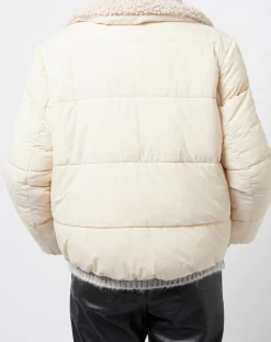 Doudoune courte doublée intérieur fourré sherpa écrue-Esprit Discount
