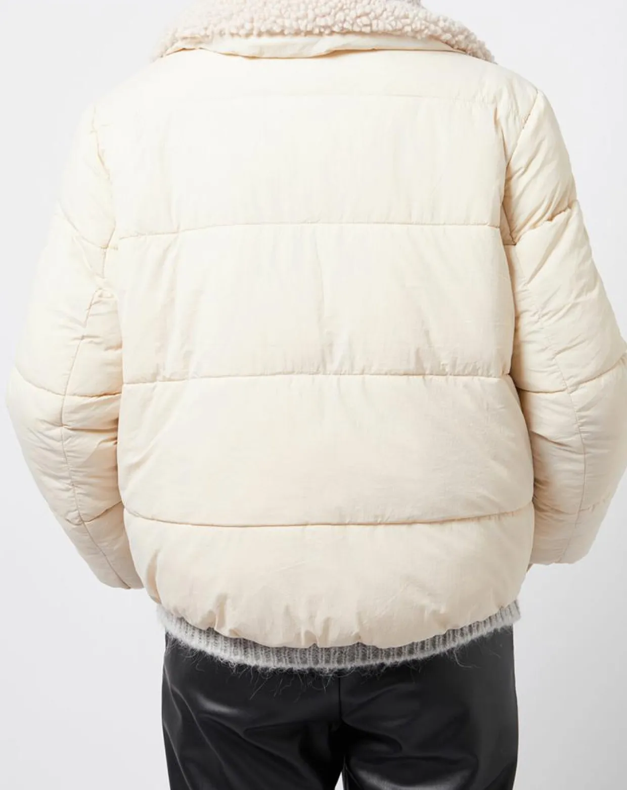 Doudoune courte doublée intérieur fourré sherpa écrue-Esprit Discount