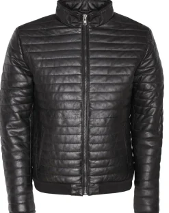 Homme Blue Wellford Vestes, Blousons^Doudoune en Cuir Camilo noire