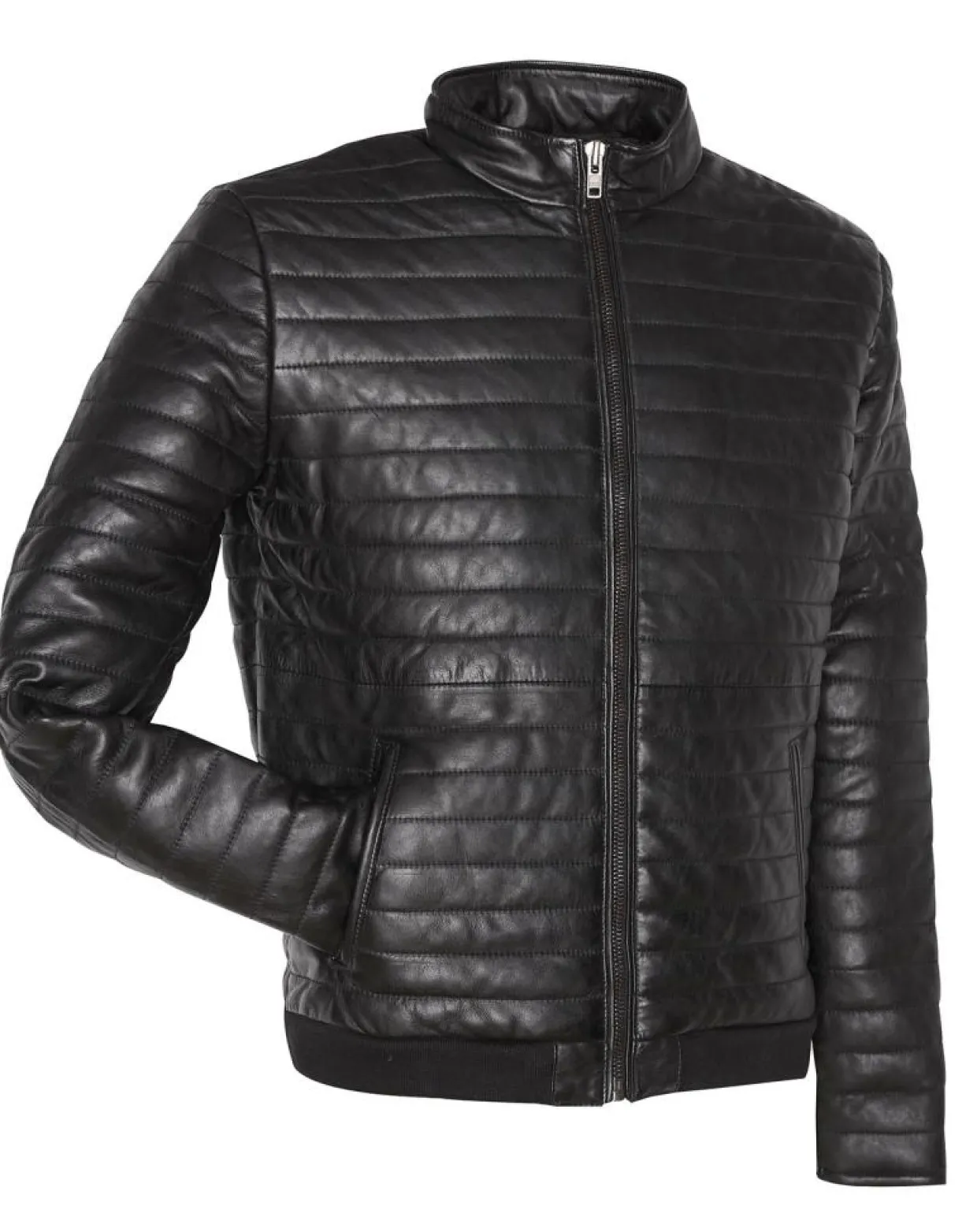 Homme Blue Wellford Vestes, Blousons^Doudoune en Cuir Camilo noire